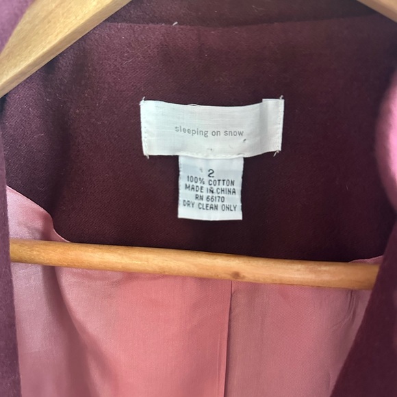 Sleeping on Snow Embroidered Burgundy Coat – Size 2 - Picture 3 of 7